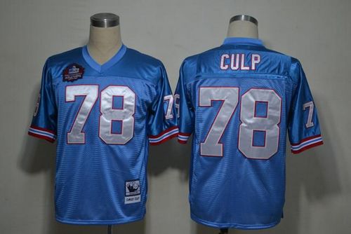 Mitchell And Ness Oilers #78 Curley Culp Baby blue Stitched Throwback ...